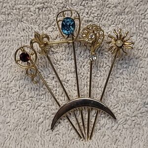 Vintage Unique Stick Pin Brooch Pin With Stones Vintage/Antique